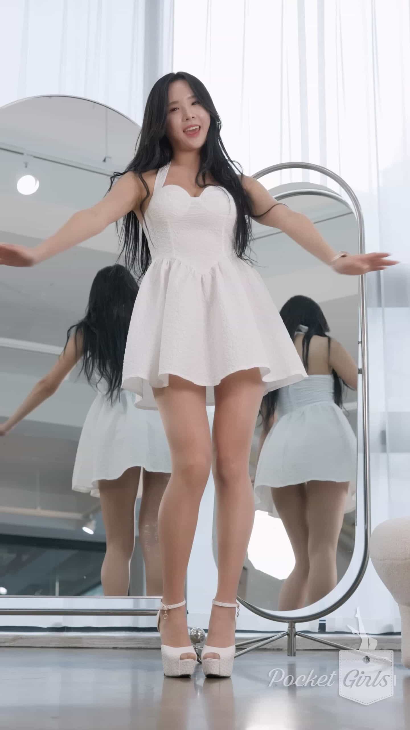 White Flare Dress Dance Compilation, Habin, Pocket Girls, 하빈, 포켓걸스 – #00267
