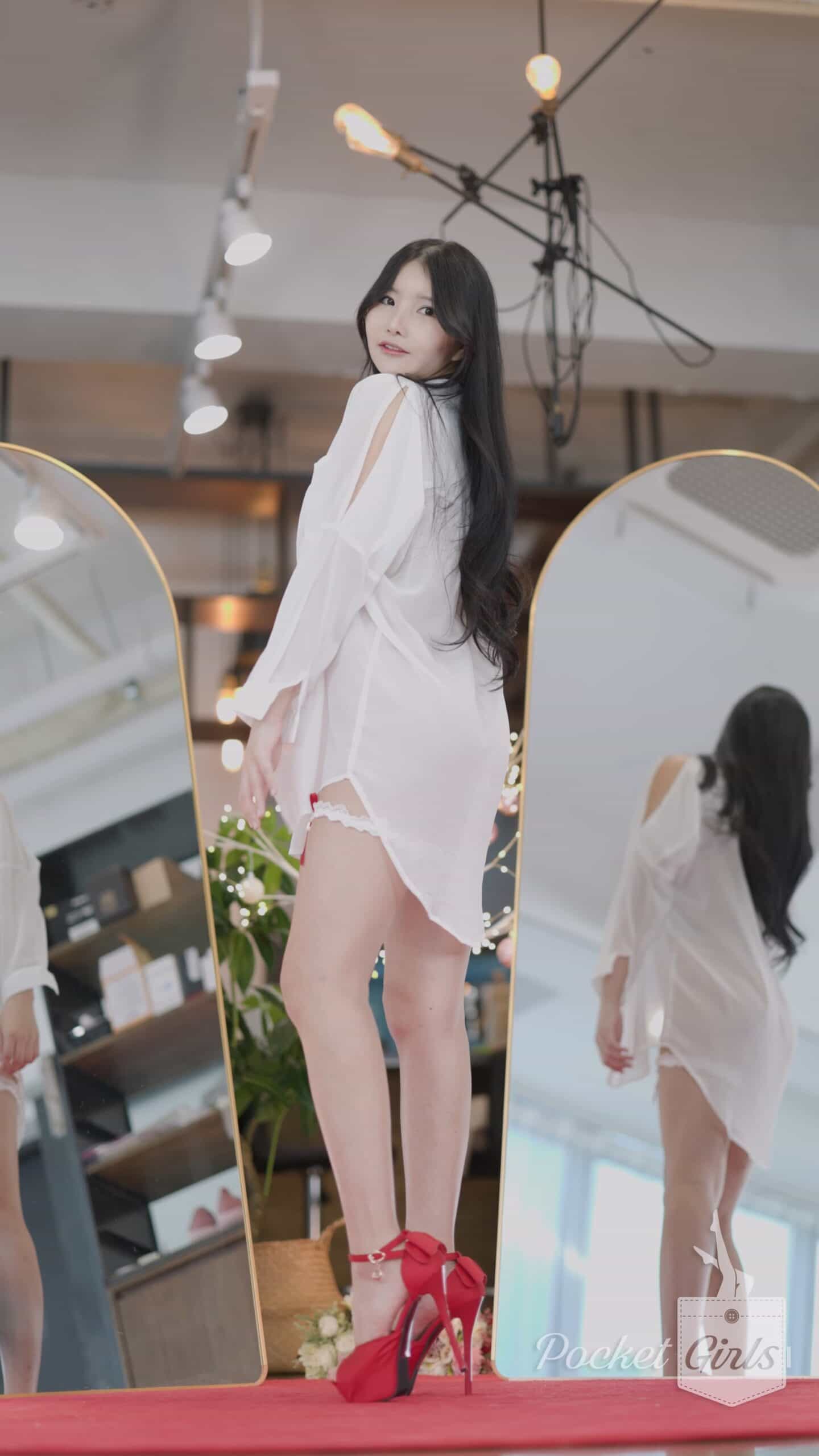 Red and Sheer White Dance, Yeonji, Pocket Girls, 연지, 포켓걸스 #00388