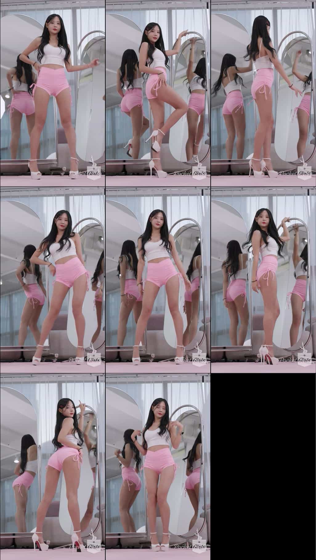 Pink Yoga Shorts Dance, Habin, Pocket Girls, 하빈, 포켓걸스  – #004051