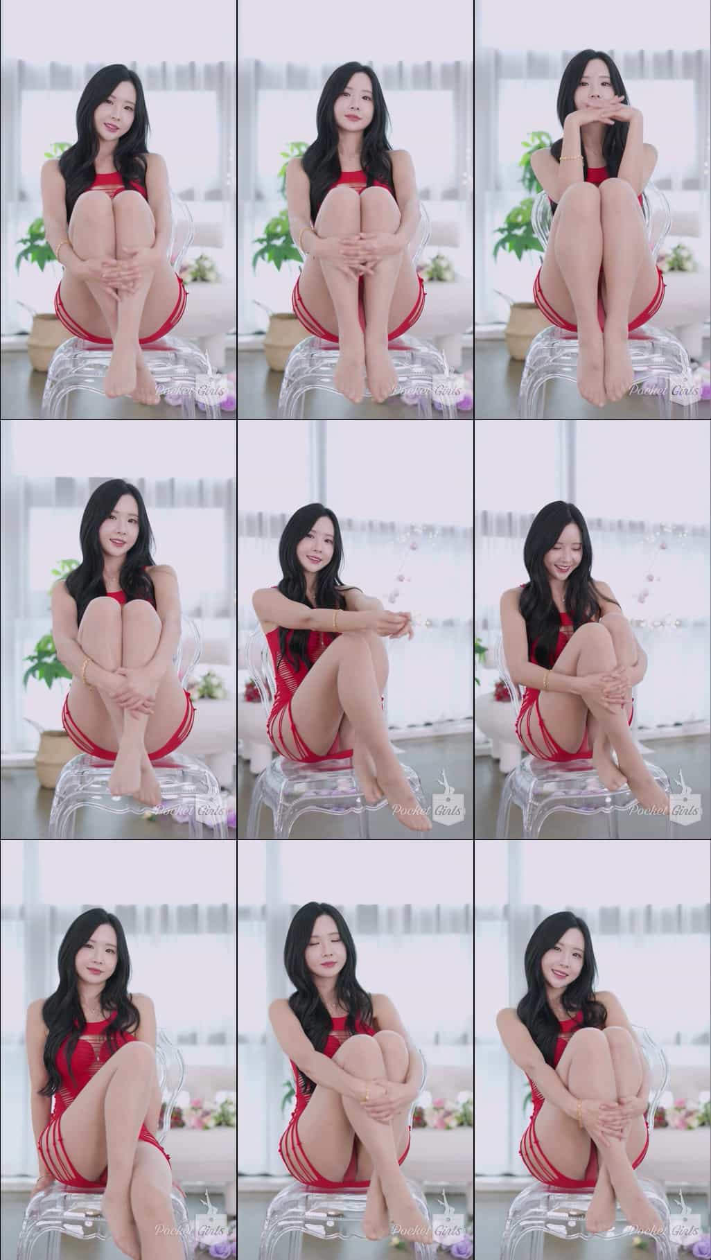 Red Bodycon Dress Dance, Habin, Pocket Girls, 하빈, 포켓걸스 – #004101