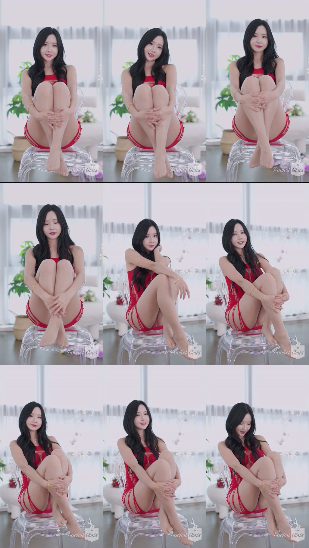 Red Elastic Knit Dress Dance, Habin, Part.1c – #12591