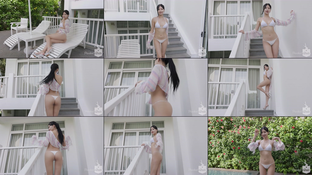 Pool Wading in White Bikini, Yeonji, Part.2a – #09471