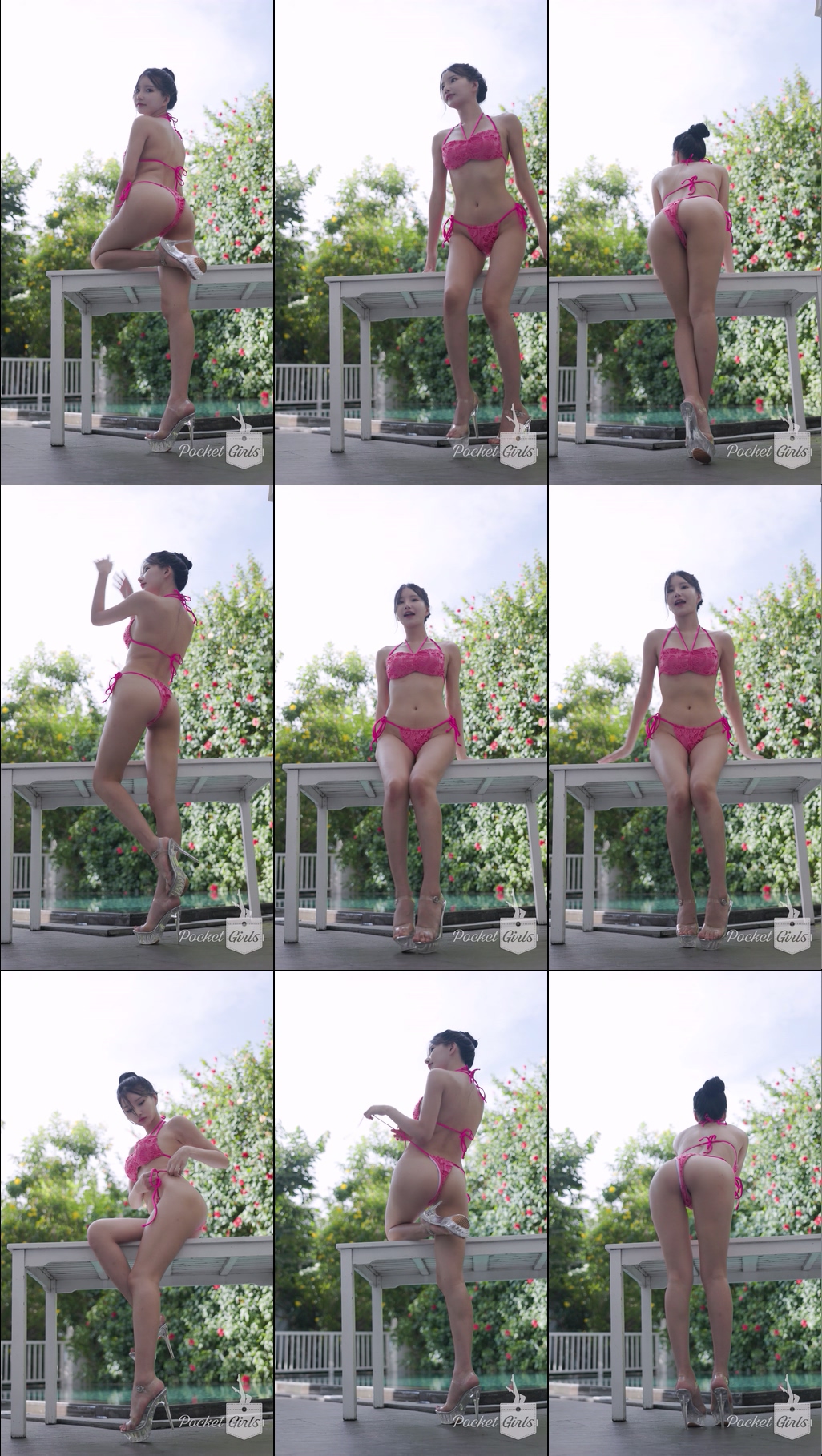 Pool Wading in Hot Pink Bikini, Yeonji, Part.2d – #09611