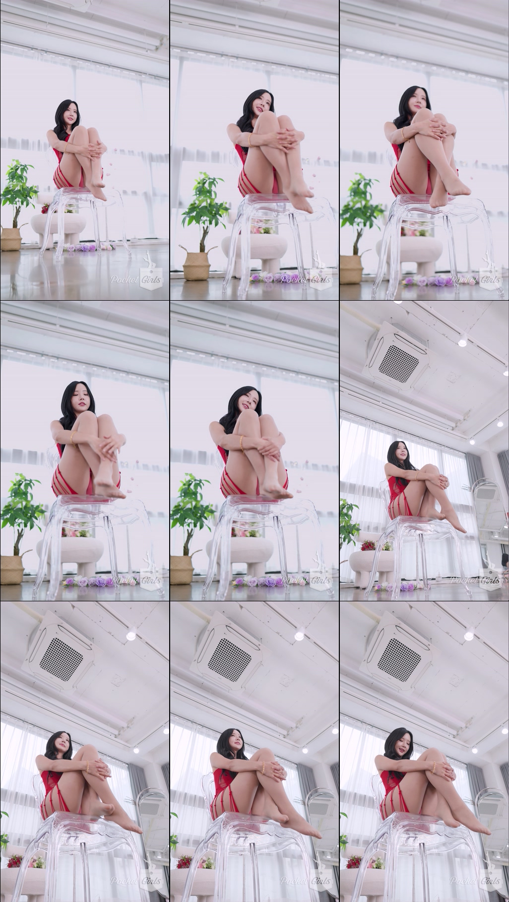 Red Elastic Knit Dress Dance, Habin, Part.1f – #12621