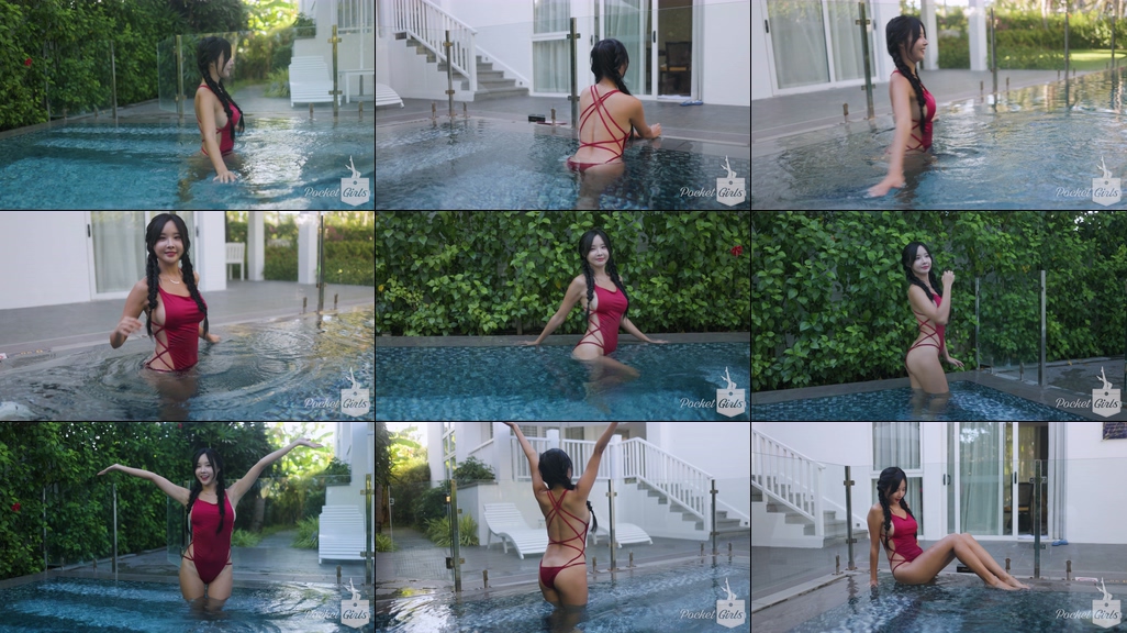 Vibrant Red Monokini Dance, Habin, Part.1 – #10011