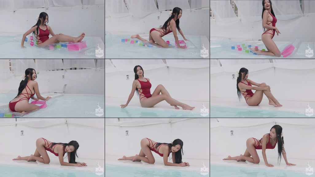 Red Backless Monokini Dance, Habin, Part.1c – #09441