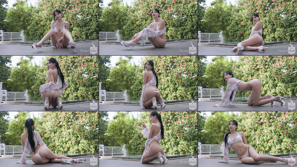 Pool Wading in White Bikini, Yeonji, Part.2b – #09541