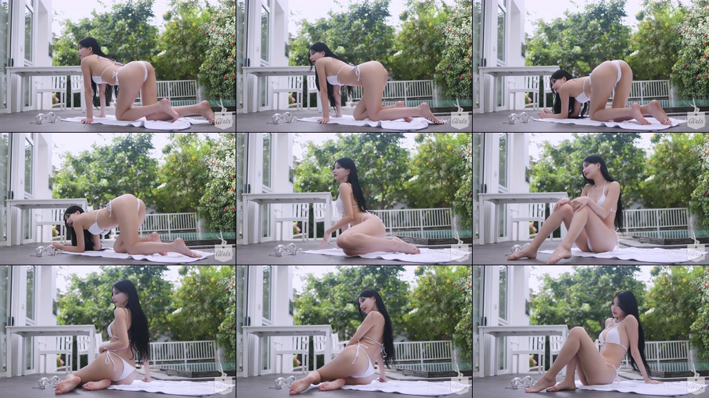 Pool Wading in White Bikini, Yeonji, Part.1e – #09521