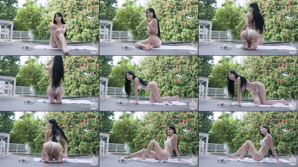 Pool Wading in White Bikini, Yeonji, Part.1c – #09501