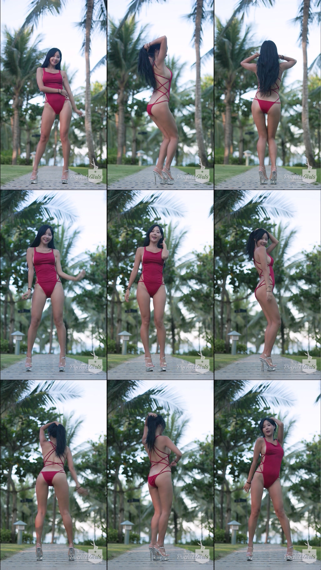Vibrant Red Monokini Dance, Habin, Part.4 – #10181