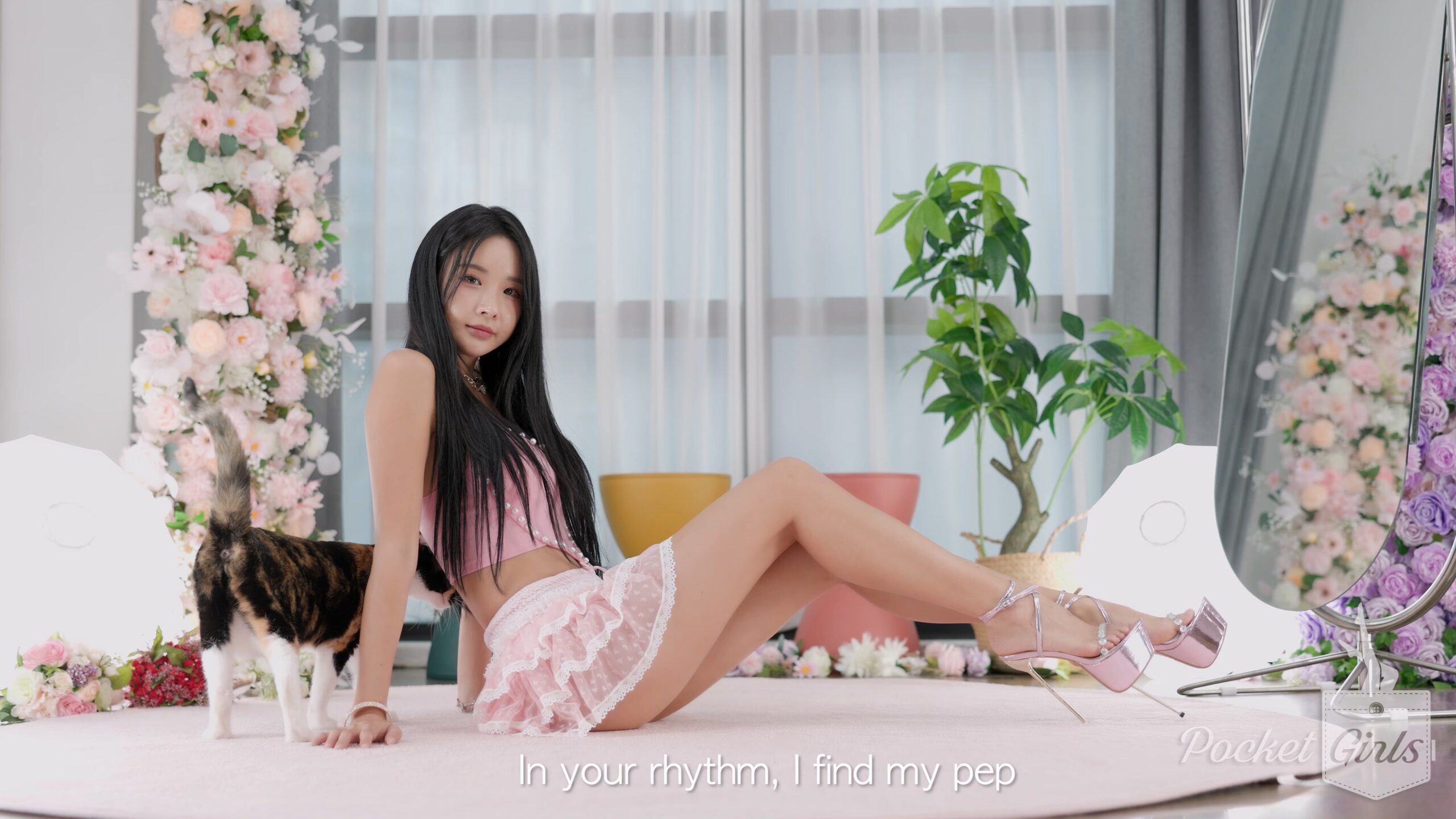 Polka-dotted Pink Mini Dress, Habin, Pocket Girls, 하빈, 포켓걸스 – #00425