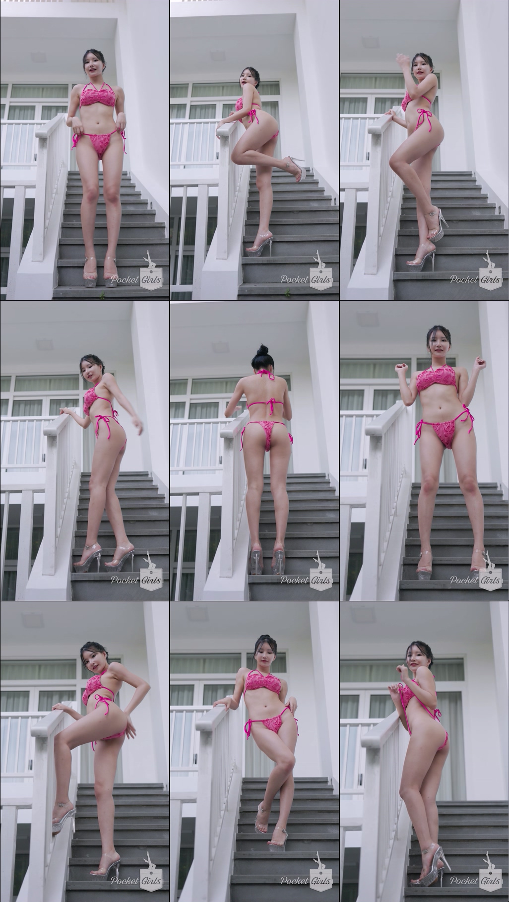 Pool Wading in Hot Pink Bikini, Yeonji, Part.2e – #09621