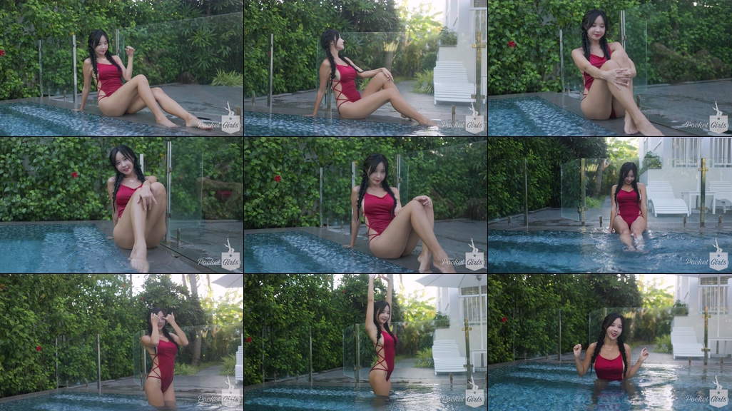 Vibrant Red Monokini Dance, Habin, Part.2 – #10021