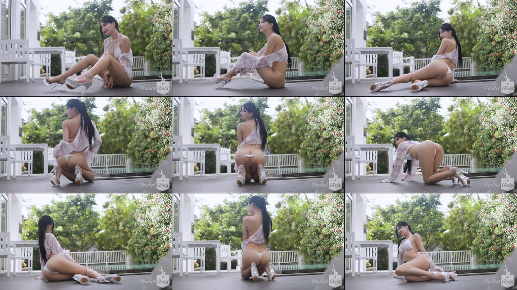 Pool Wading in White Bikini, Yeonji, Part.2e – #09571