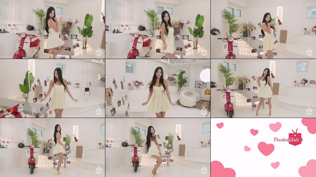 Yellow Sheer Dress Dance beside the Bike, Habin, Pocket Girls, 하빈, 포켓걸스 – #004571