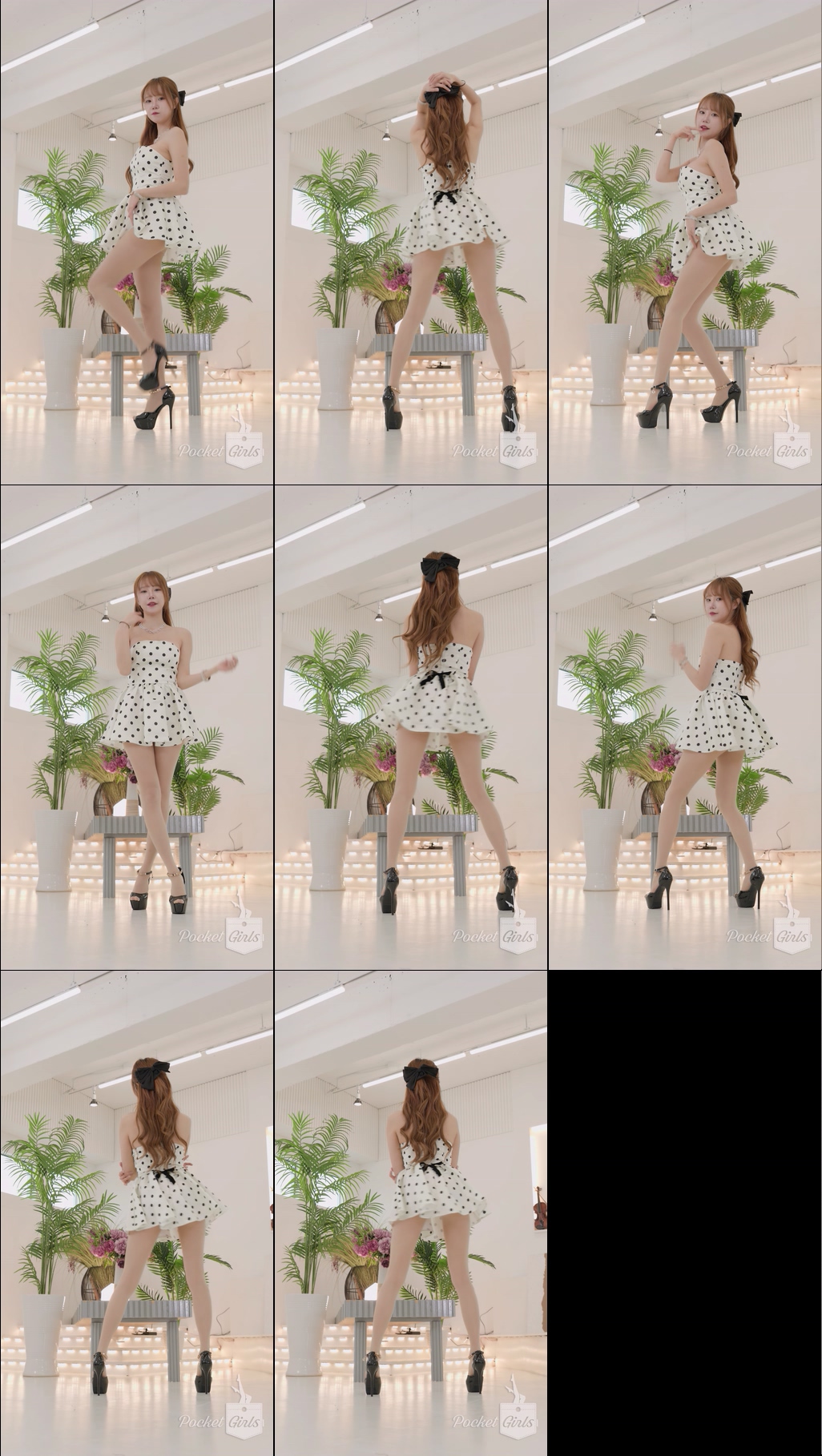 White Polka Dot Dress Dance, Minchae, Pocket Girls, 민채, 포켓걸스 – #04923