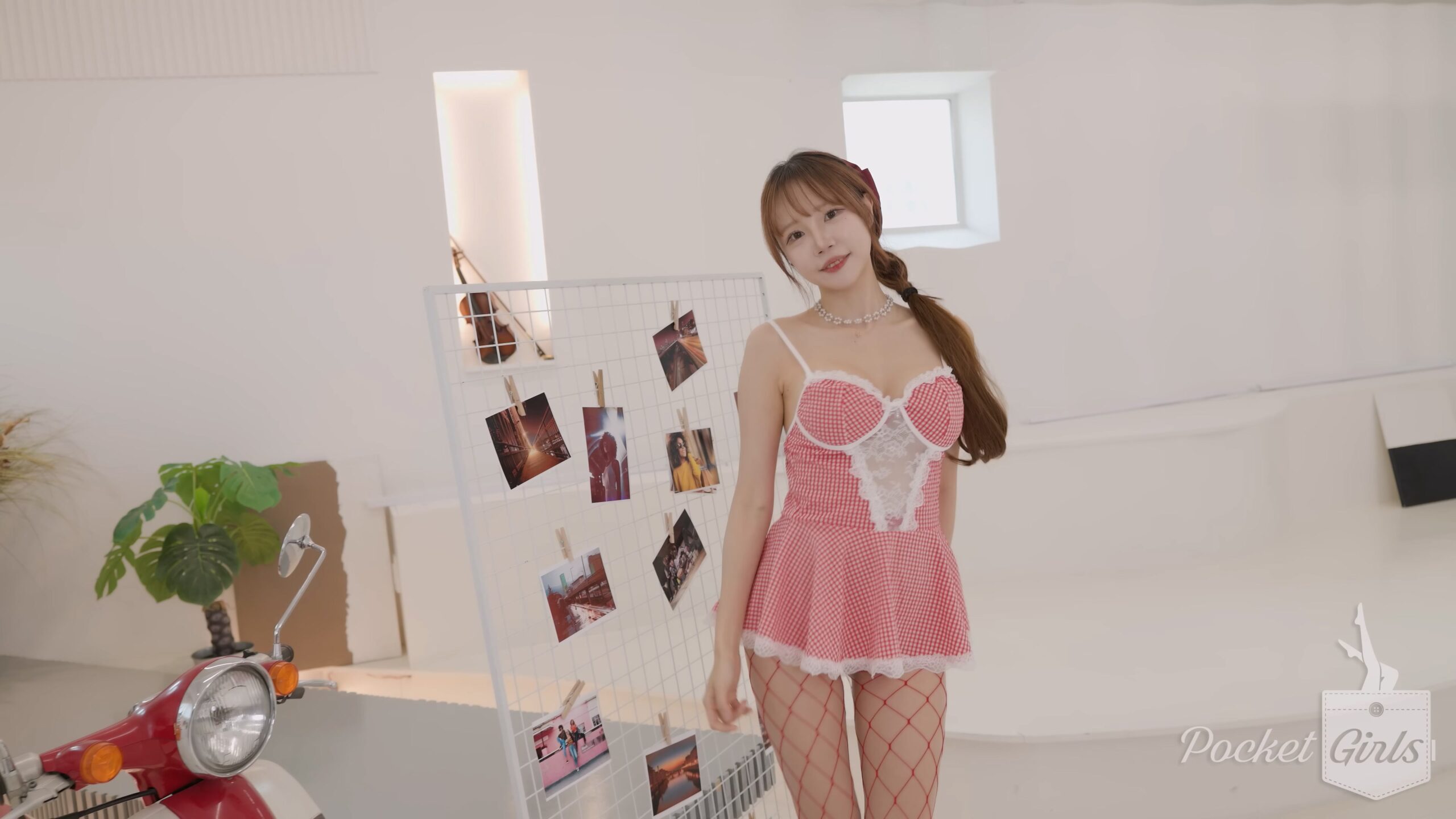 Red Gingham Short Dress, Minchae, Pocket Girls, 민채, 포켓걸스 – #0512