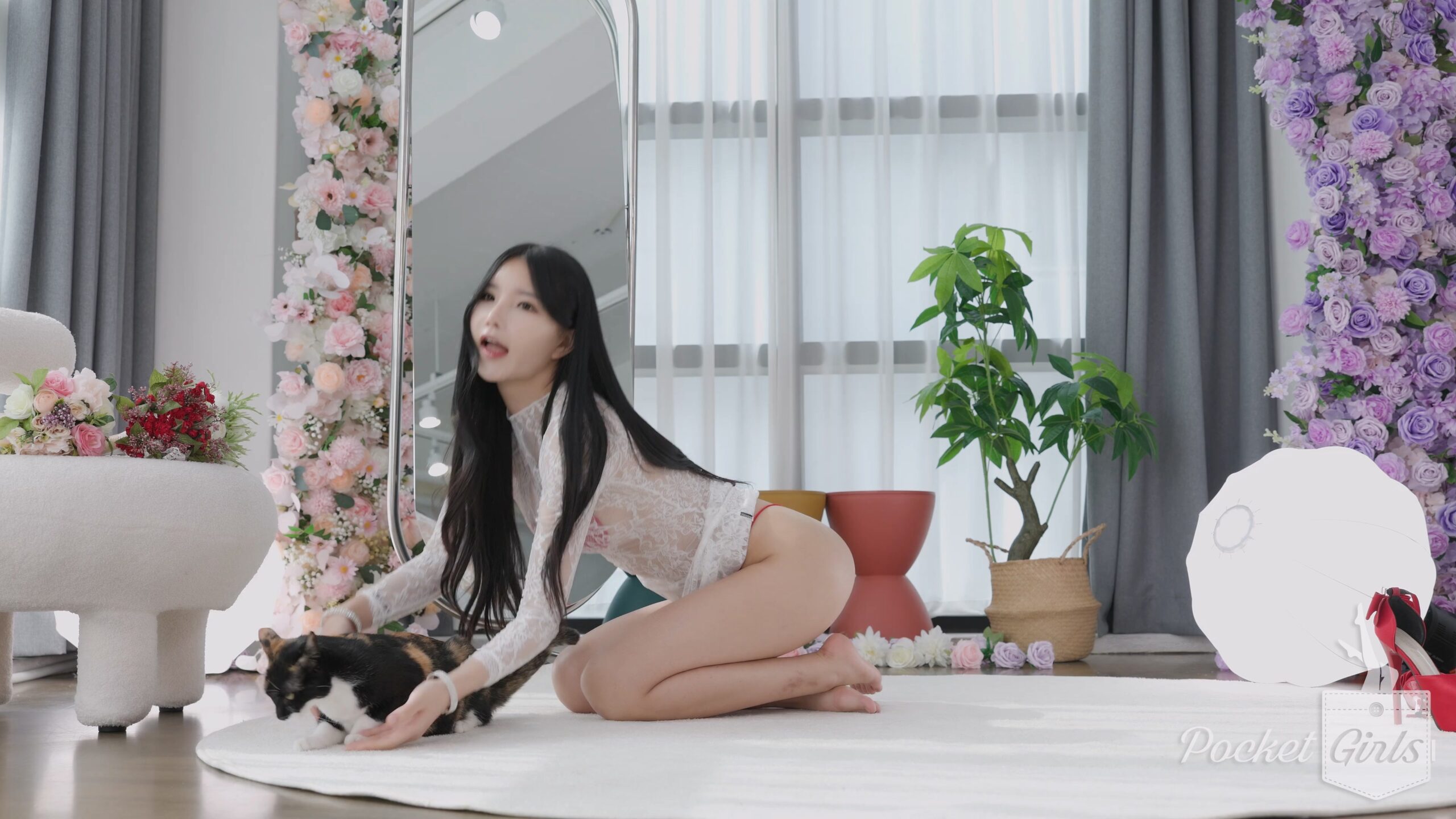 White See-Through Dress Dance, Yeonji, Part.3a – #1386 White See-Through Dress Dance, Yeonji, Part.3a – #1386