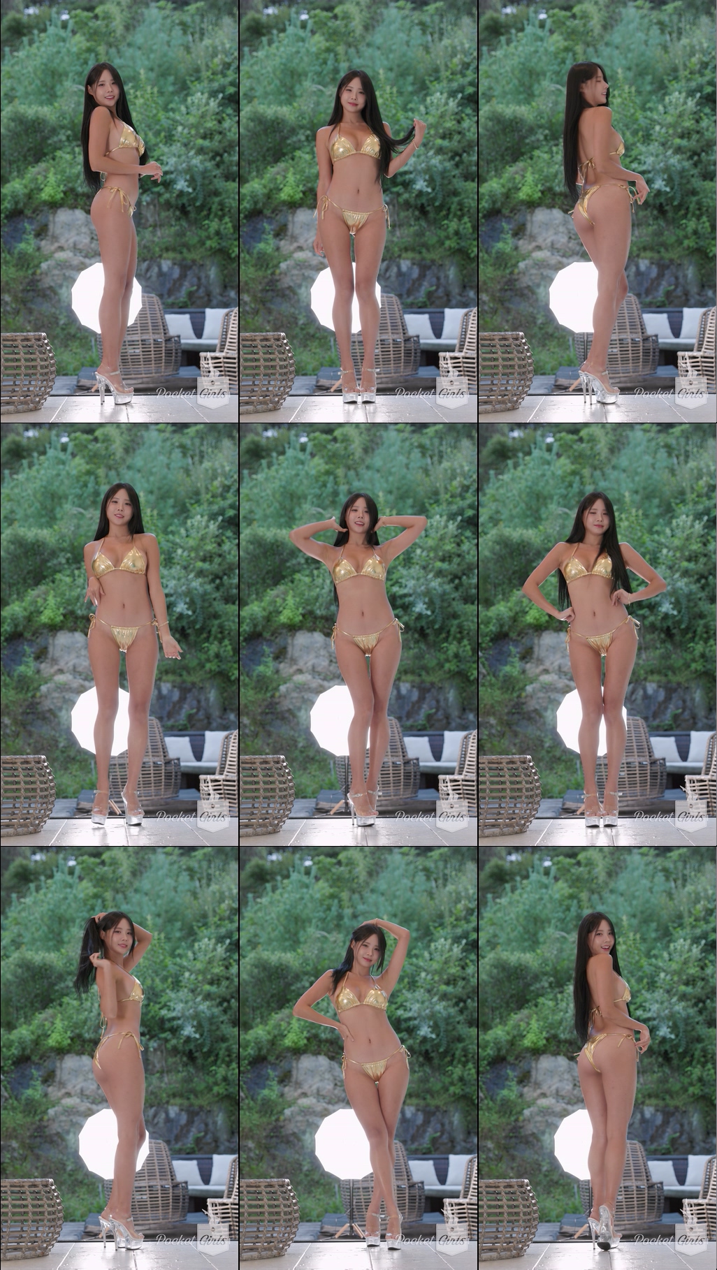Poolside Glamour in Gold Bikinis, Habin, Part.1a – #14231 Poolside Glamour in Gold Bikinis, Habin, Part.1a – #14231