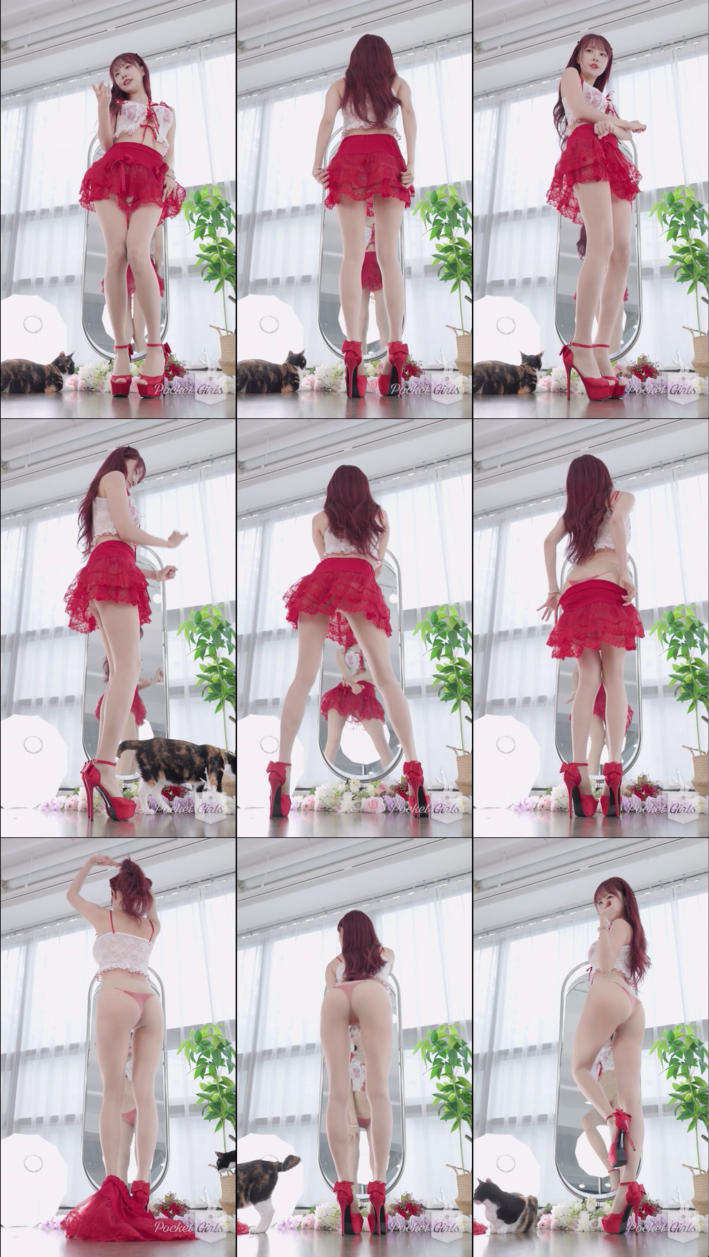 Red See-Through Skirt Dance, Minchae, Part.3b – #13811