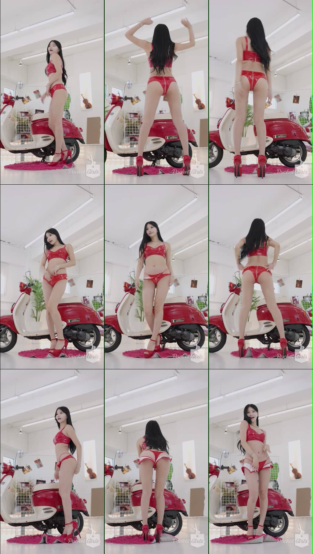 Red Zipper Shorts Dance, Yeonji, Part.1b – #16751