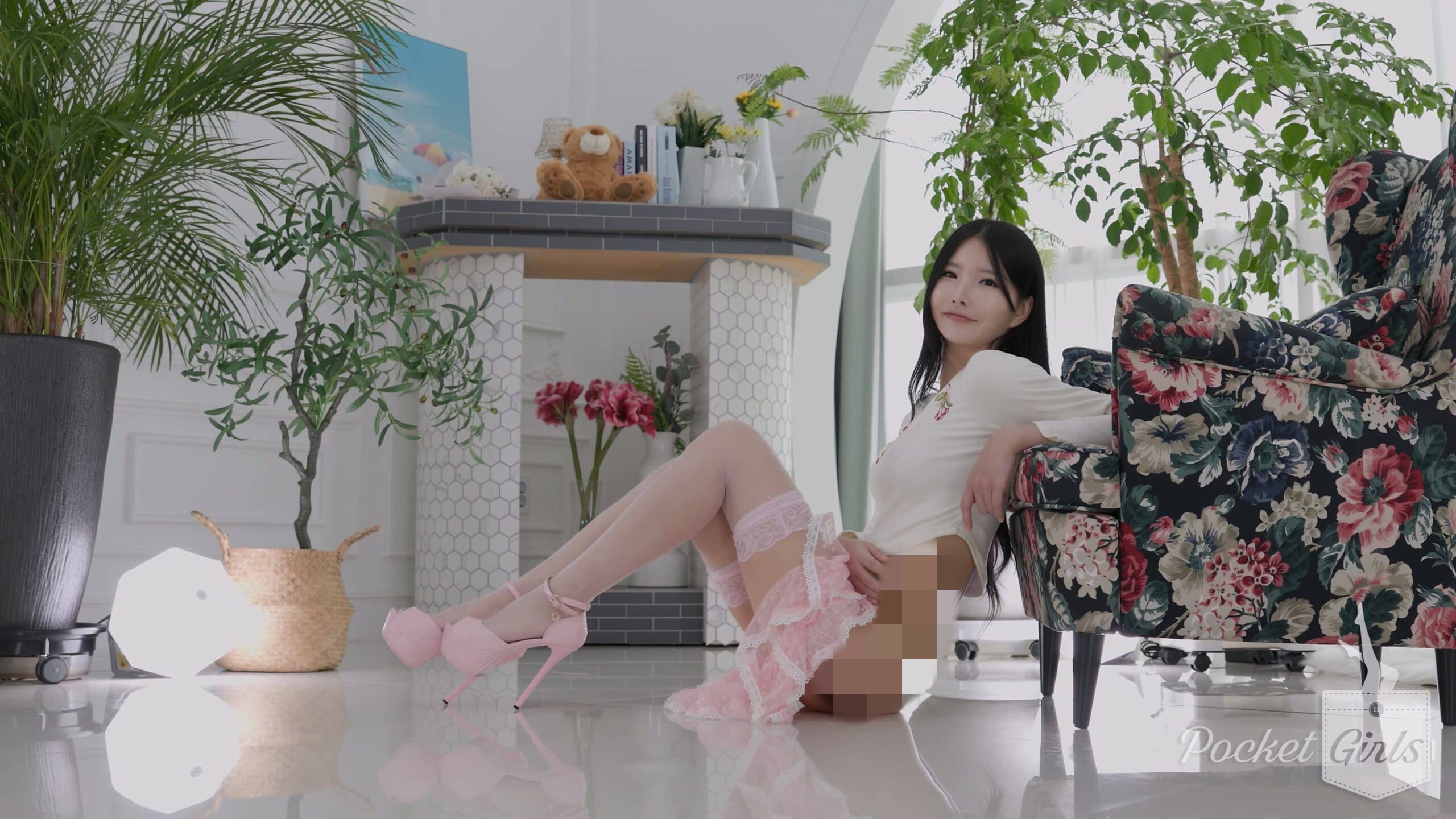 Pink Skirt and Thigh-High Stockings, Yeonji, Part.1a – #1877 Pink Skirt and Thigh-High Stockings, Yeonji, Part.1a – #1877