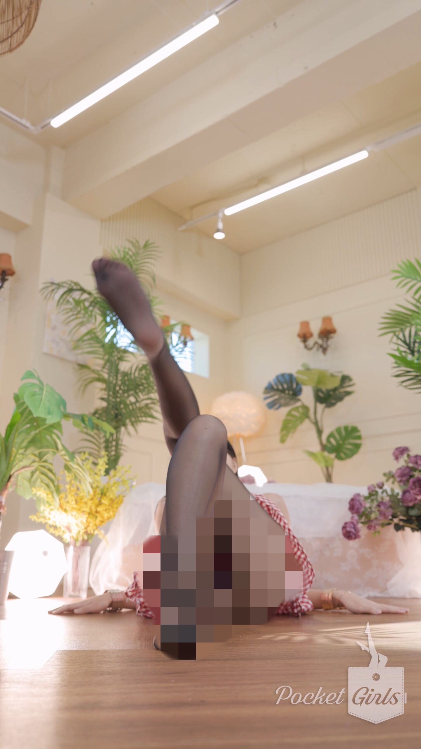 Red Hip-Flash Gingham Dress Scene, Yeonji, Part.3c – #1861