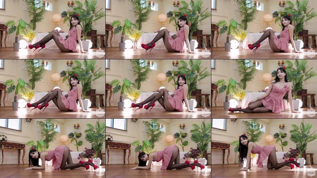 Red Hip-Flash Gingham Dress Scene, Yeonji, Part.1a – #18531