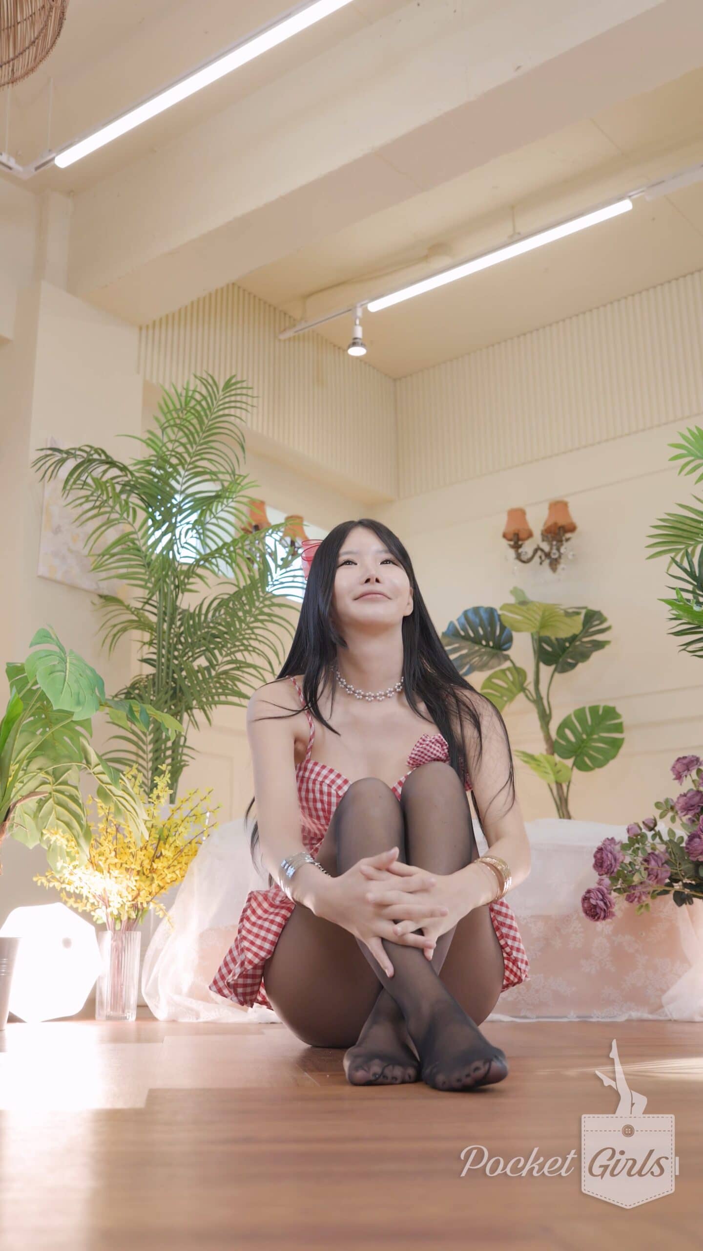 Red Hip-Flash Gingham Dress Scene, Yeonji, Part.2c – #1858