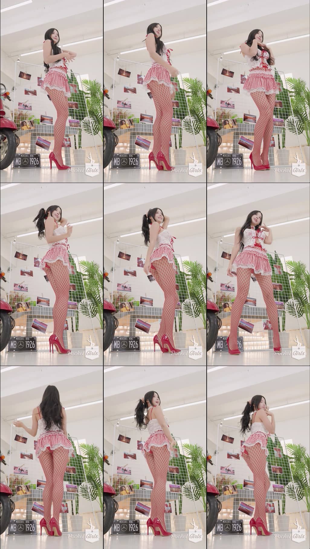 Red Gingham Skirt Dance, Habin, Part.1c – #16371